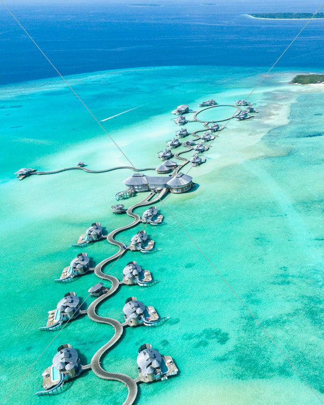 aerial view beach clear